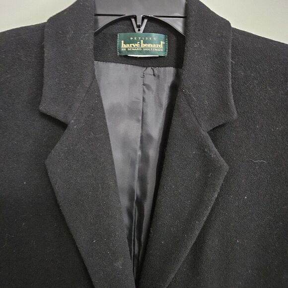 Harve Bernard Lined Wool Blazer Black Jacket Women's SIze 8 Petite EUC - Picture 3 of 5
